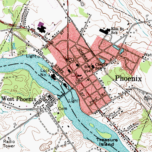 Topographic Map of Enterprise Fire Company 1 Station 1, NY