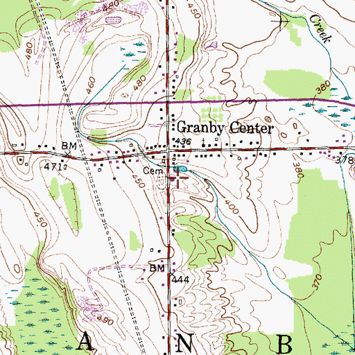 Topographic Map of Granby Center Volunteer Fire Department, NY
