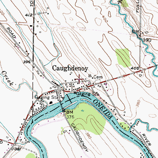 Topographic Map of Caughdenoy Volunteer Fire Department East Side Station, NY