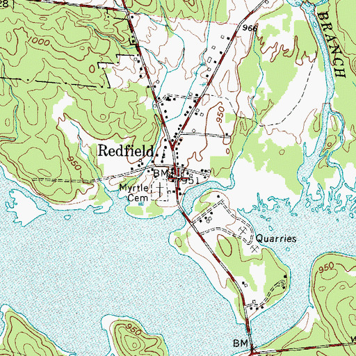 Topographic Map of Redfield Volunteer Fire Department, NY