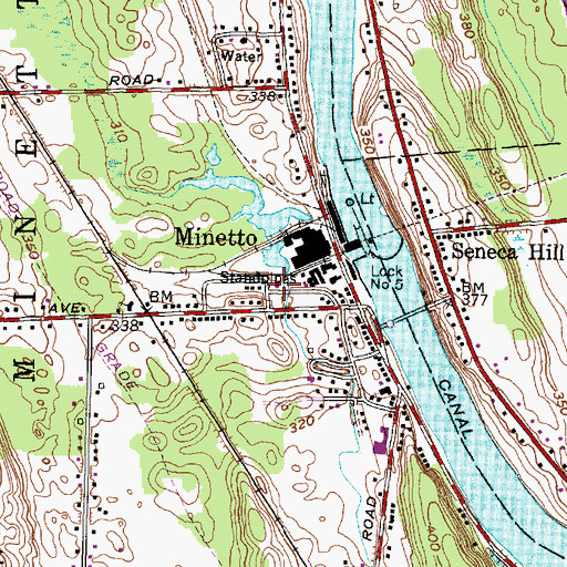 Topographic Map of Minetto Fire Department, NY