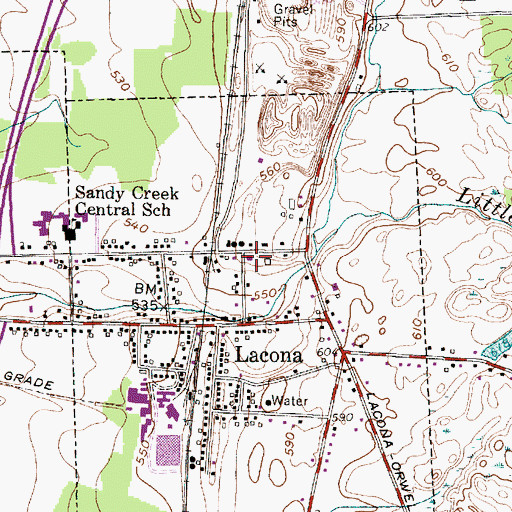Topographic Map of Lacona Volunteer Fire Department, NY
