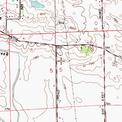 Topographic Map of Needham Community Volunteer Fire Department Station 82, IN