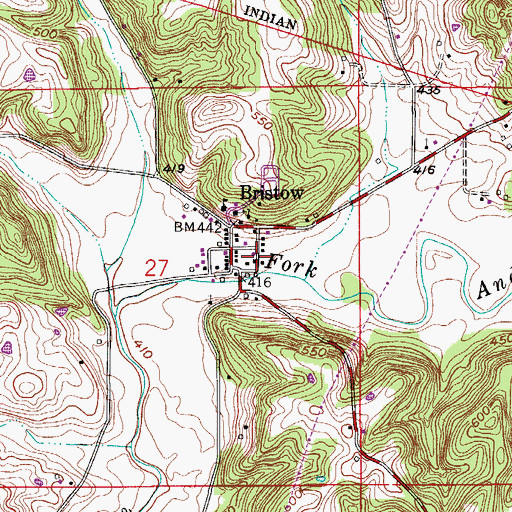 Topographic Map of Anderson Fire Department, IN