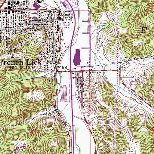 Topographic Map of Orange County Rural Fire Department 1, IN