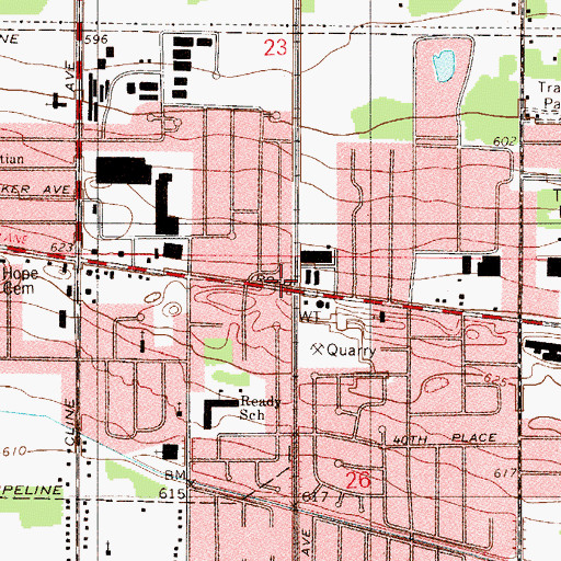 Topographic Map of North Fire Station, IN