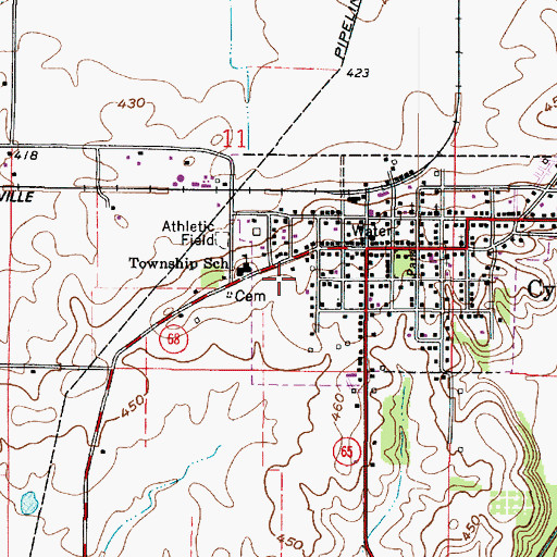 Topographic Map of Smith Township Volunteer Fire Department, IN
