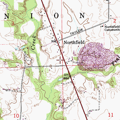 Topographic Map of Zionsville Fire Department Station 92, IN