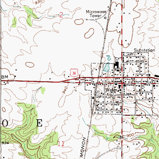 Topographic Map of Bainbridge Fire Department, IN