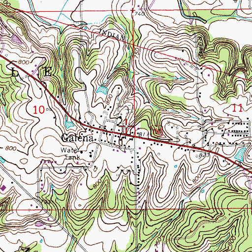 Topographic Map of Greenville Township Fire Department, IN