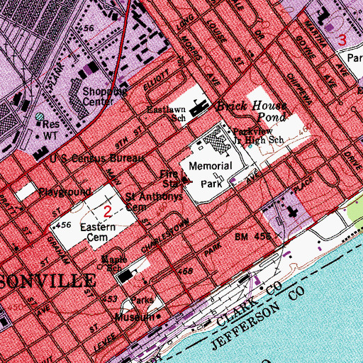 Topographic Map of Yellow Ambulance Service, IN