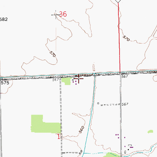 Topographic Map of Jackson - Washington Fire Department - Kriete Corner, IN