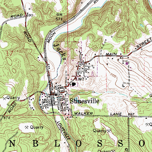 Topographic Map of Bean Blossom - Stinesville Fire Department, IN