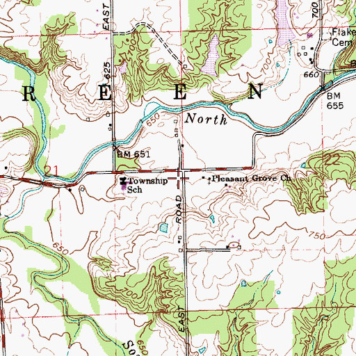 Topographic Map of Green Township Fire Rescue Department, IN
