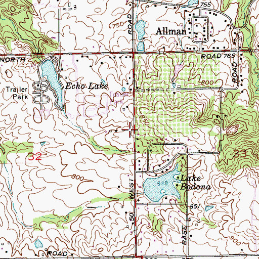 Topographic Map of Monroe Township Fire Station 2, IN