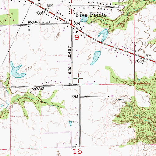 Topographic Map of Madison Township Fire Station 31, IN