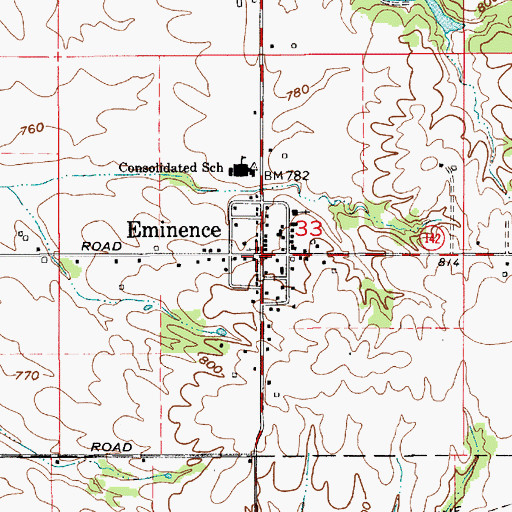 Topographic Map of A and A Township Fire Station 11, IN