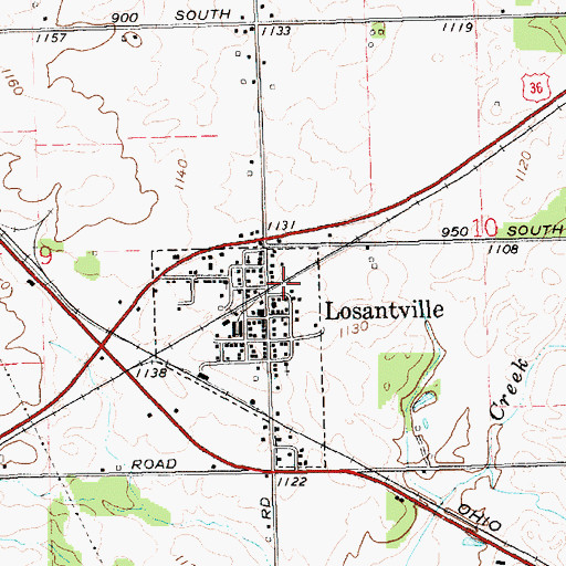 Topographic Map of West Union Fire Department, IN