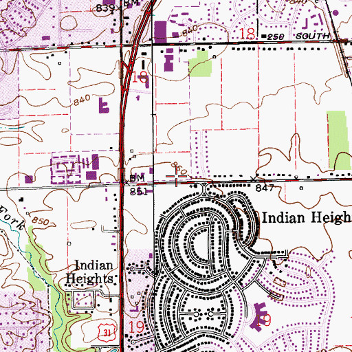 Topographic Map of Kokomo Fire Department Station 2, IN