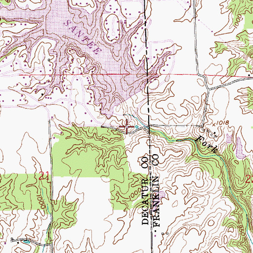 Topographic Map of Clarksburg Fire Station II Lake Santee, IN