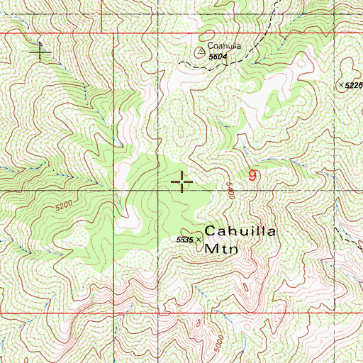 Topographic Map of Cahuilla Mountain, CA