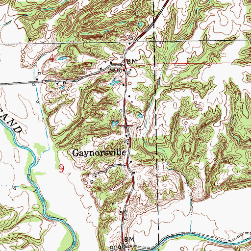 Topographic Map of Letts Community Volunteer Fire Department, IN