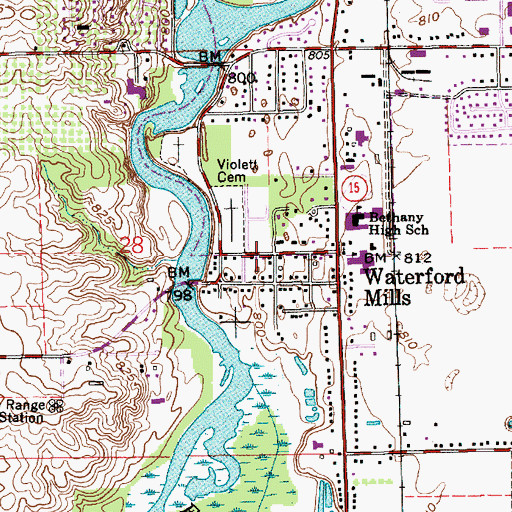 Topographic Map of Elkhart Township Fire Department, IN