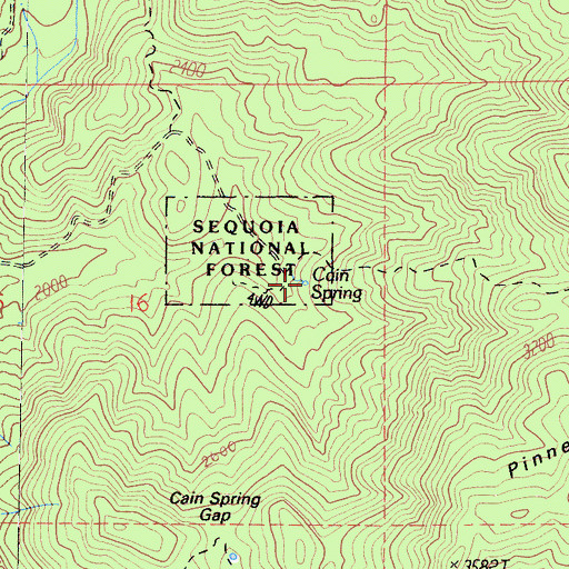 Topographic Map of Cain Spring, CA