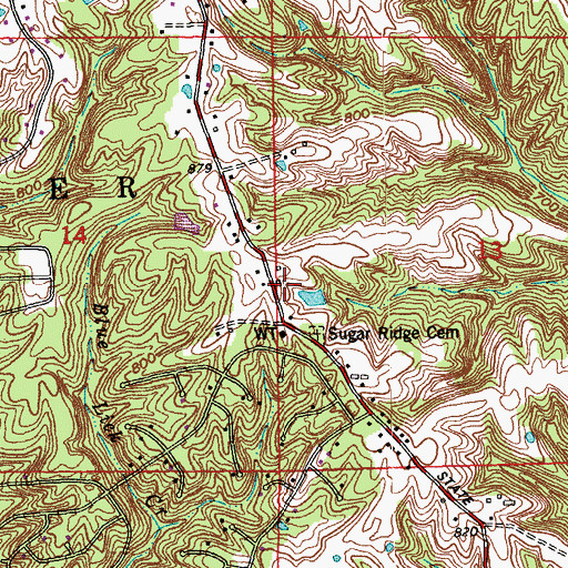 Topographic Map of Bright Volunteer Fire Department Station 2, IN