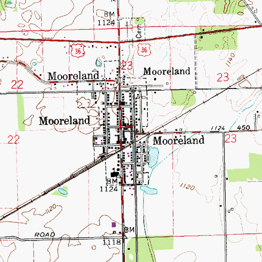 Topographic Map of Blue River Township Fire Department, IN