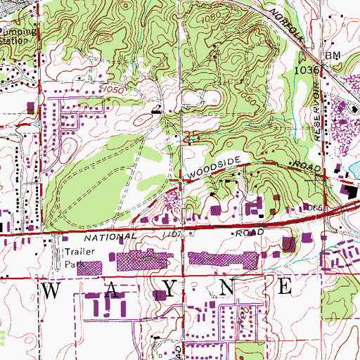 Topographic Map of Richmond Fire Department Station 3, IN