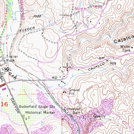 Topographic Map of Cajalco Canyon, CA