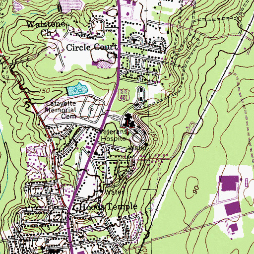 Topographic Map of Fayetteville Veterans Affairs Medical Center, NC