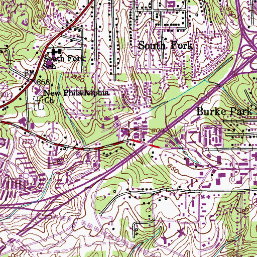 Topographic Map of Old Vineyard Behavioral Health Services, NC