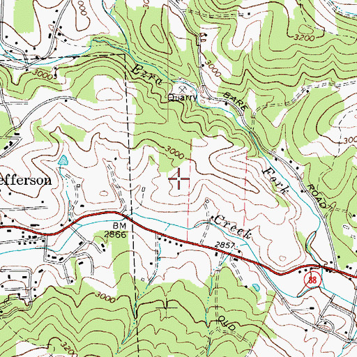 Topographic Map of Ashe Memorial Hospital, NC