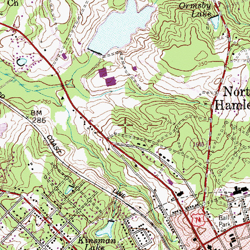 Topographic Map of Sandhills Regional Medical Center, NC