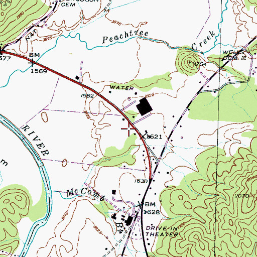 Topographic Map of Murphy Medical Center, NC