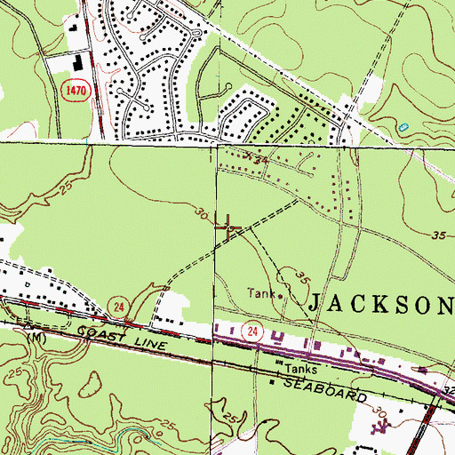 Topographic Map of Brynn Marr Hospital, NC