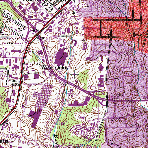 Topographic Map of Amos Cottage Rehabilitation Hospital, NC