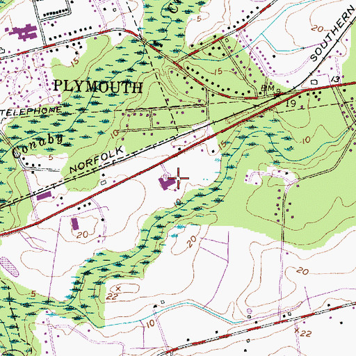 Topographic Map of Washington County Hospital, NC