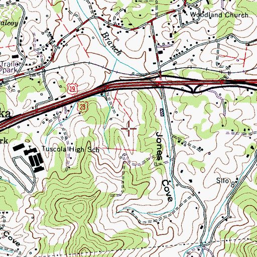 Topographic Map of Haywood Regional Medical Center, NC