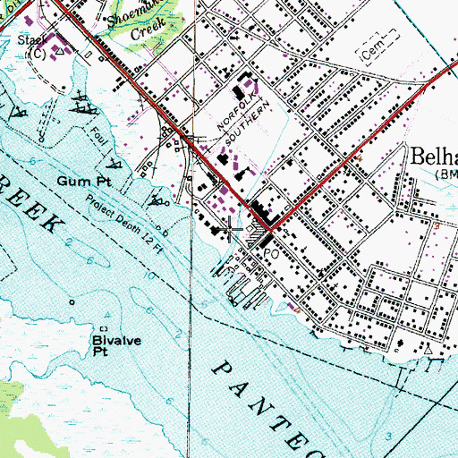 Topographic Map of Vidant Pungo Hospital, NC