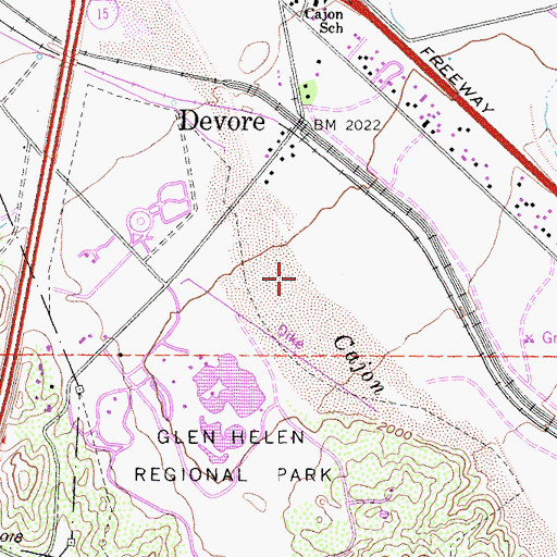 Topographic Map of Cajon Canyon, CA