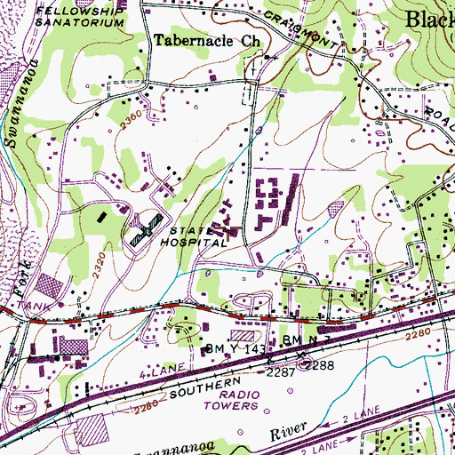 Topographic Map of Julian F Keith Alcohol and Drug Abuse Treatment Center, NC
