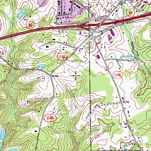 Topographic Map of Alamance Regional Medical Center, NC