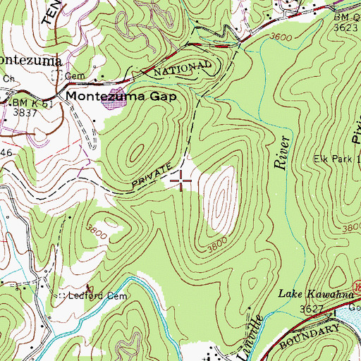 Topographic Map of Charles A Cannon Junior Memorial Hospital, NC