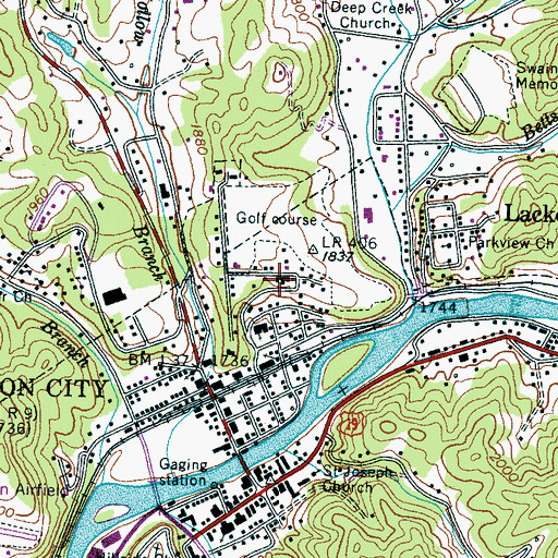 Topographic Map of Swain Community Hospital, NC