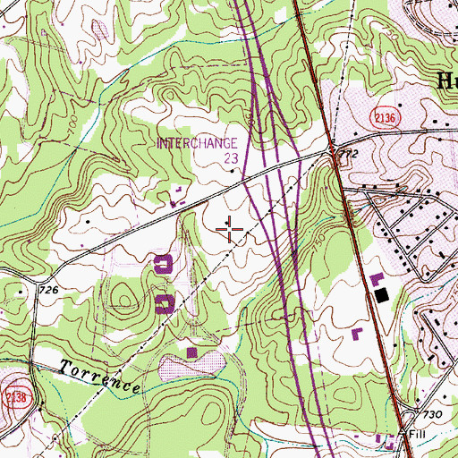 Topographic Map of Presbyterian Hospital Huntersville, NC