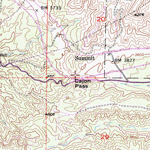 Topographic Map of Cajon Pass, CA