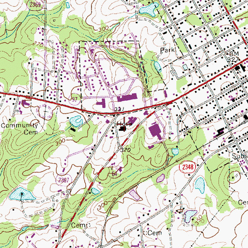 Topographic Map of WakeMed Zebulon / Wendell Outpatient and Skilled Nurse Facility, NC